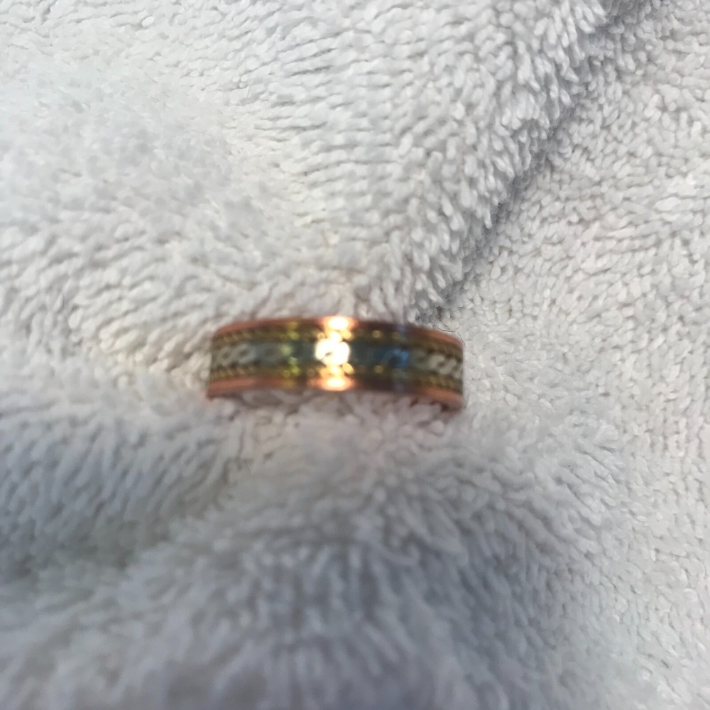 Vintage Avon 2000 Tri Tone Copper Magnetic Thumb Ring - Medium